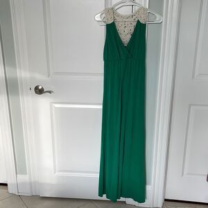 Corey P green maxi dress sz xs